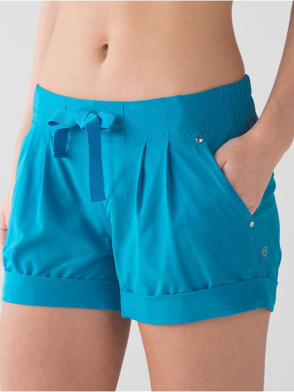 lululemon athletica Bright Turquoise Drawstring Athletic Shorts